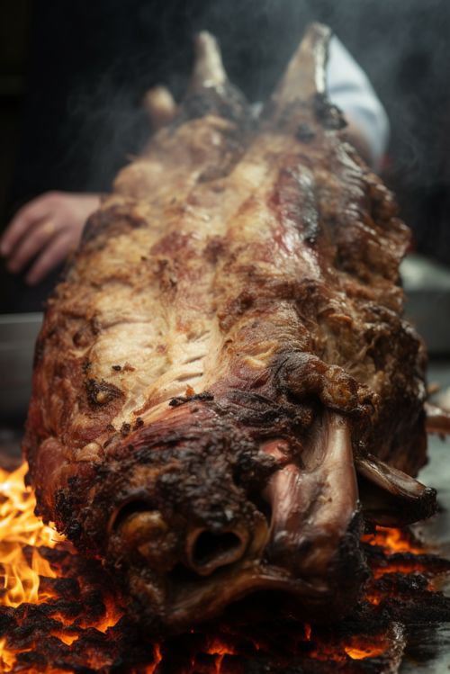 燒烤烤全羊美食攝影圖 攝影圖